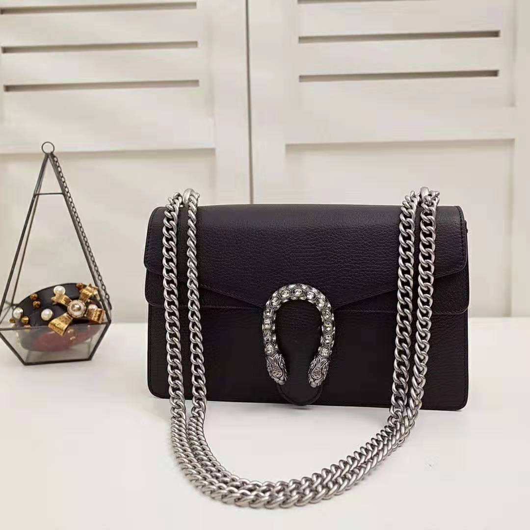 G*u*i gg women dionysus small shoulder bag in tiger head with crystals-black