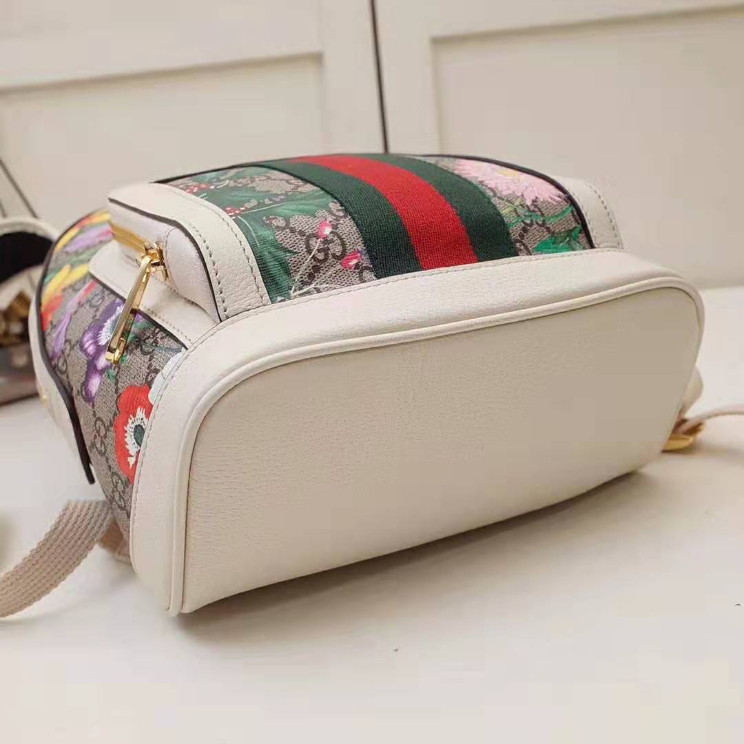 G*u*i gg women ophidia gg flora small backpack in beige/ebony gg supreme canvas
