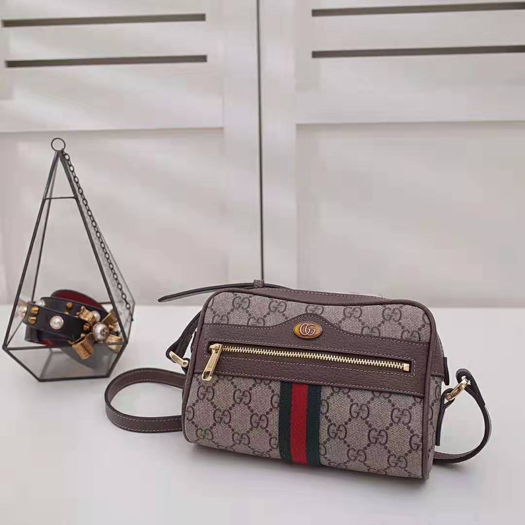 G*u*i gg women ophidia gg supreme mini bag in beige/ebony gg supreme canvas
