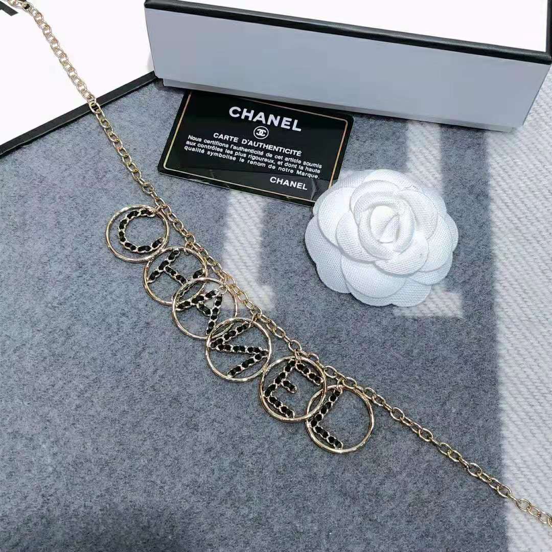 Chanel Women Calfskin & Gold-Tone Metal Belt-Gold