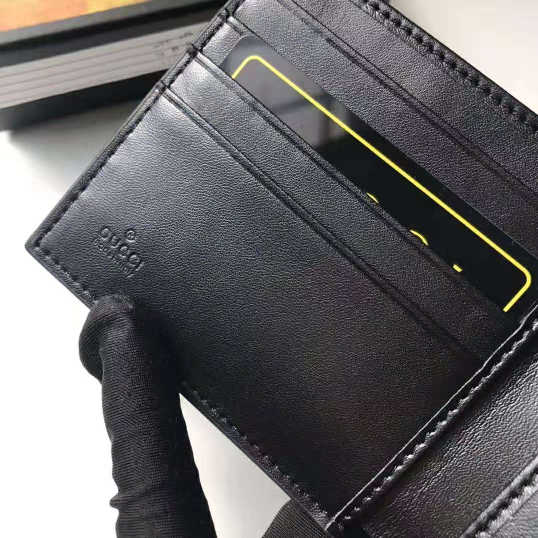 G*u*i gg men gg wallet with tiger print in black/grey gg supreme canvas