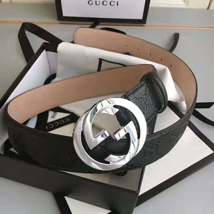 G*u*i unisex G*u*i signature leather belt-black