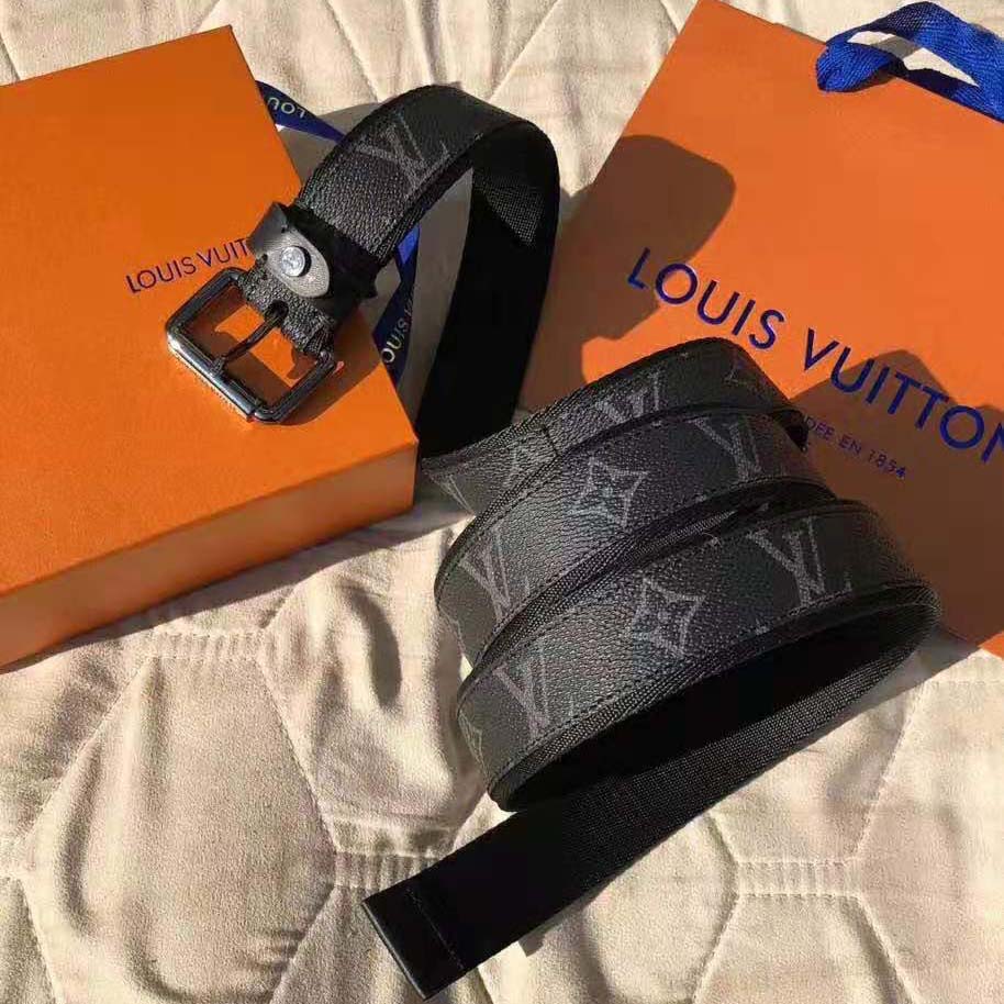 Louis Vuitton LV Unisex Signature Extra Long 35mm Belt-Grey
