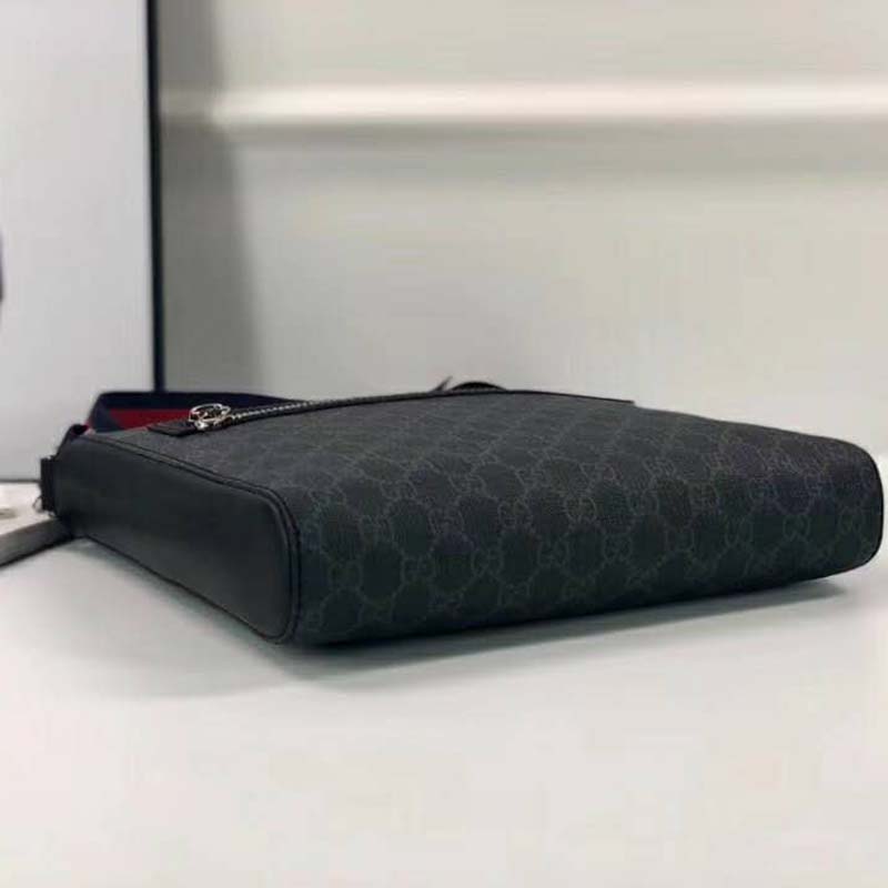 G*u*i gg men gg black messenger bag supreme canvas-grey