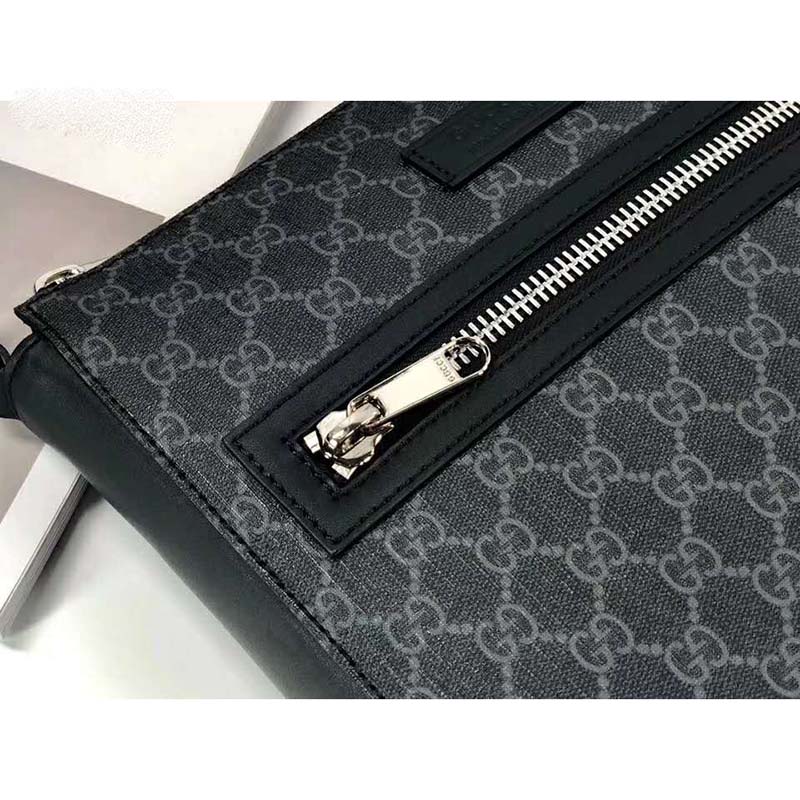 G*u*i gg men gg black messenger bag supreme canvas-grey
