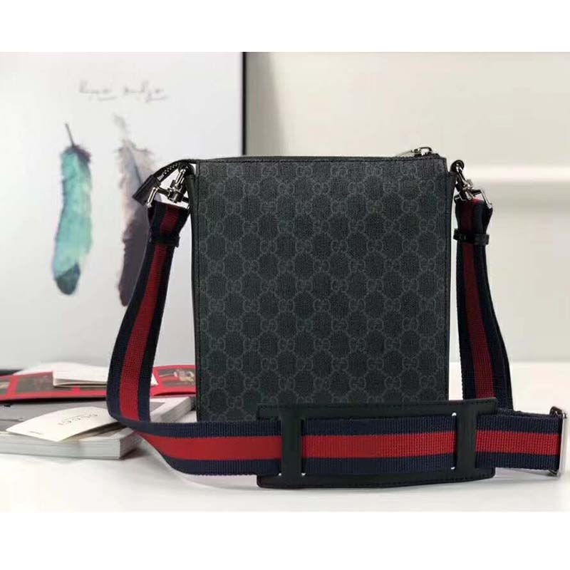 G*u*i gg men gg black small messenger bag supreme canvas