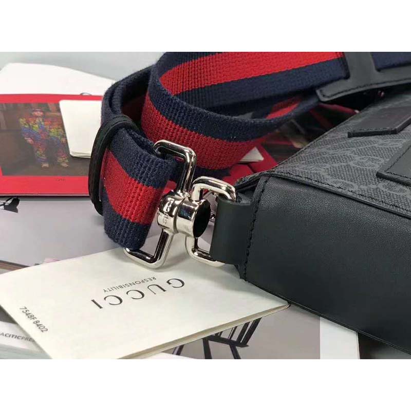 G*u*i gg men gg black small messenger bag supreme canvas