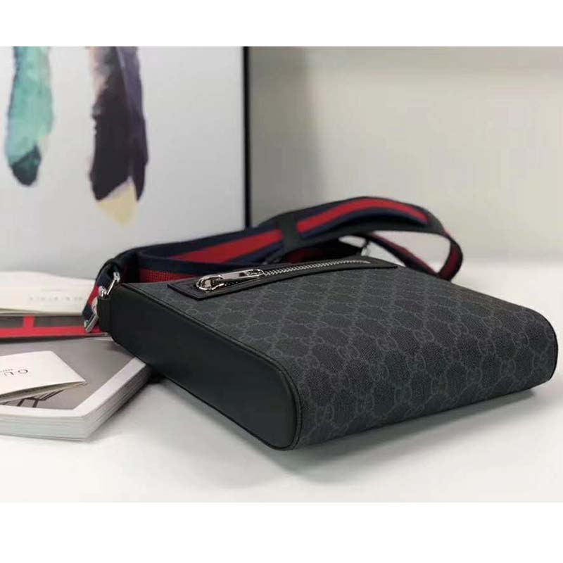 G*u*i gg men gg black small messenger bag supreme canvas