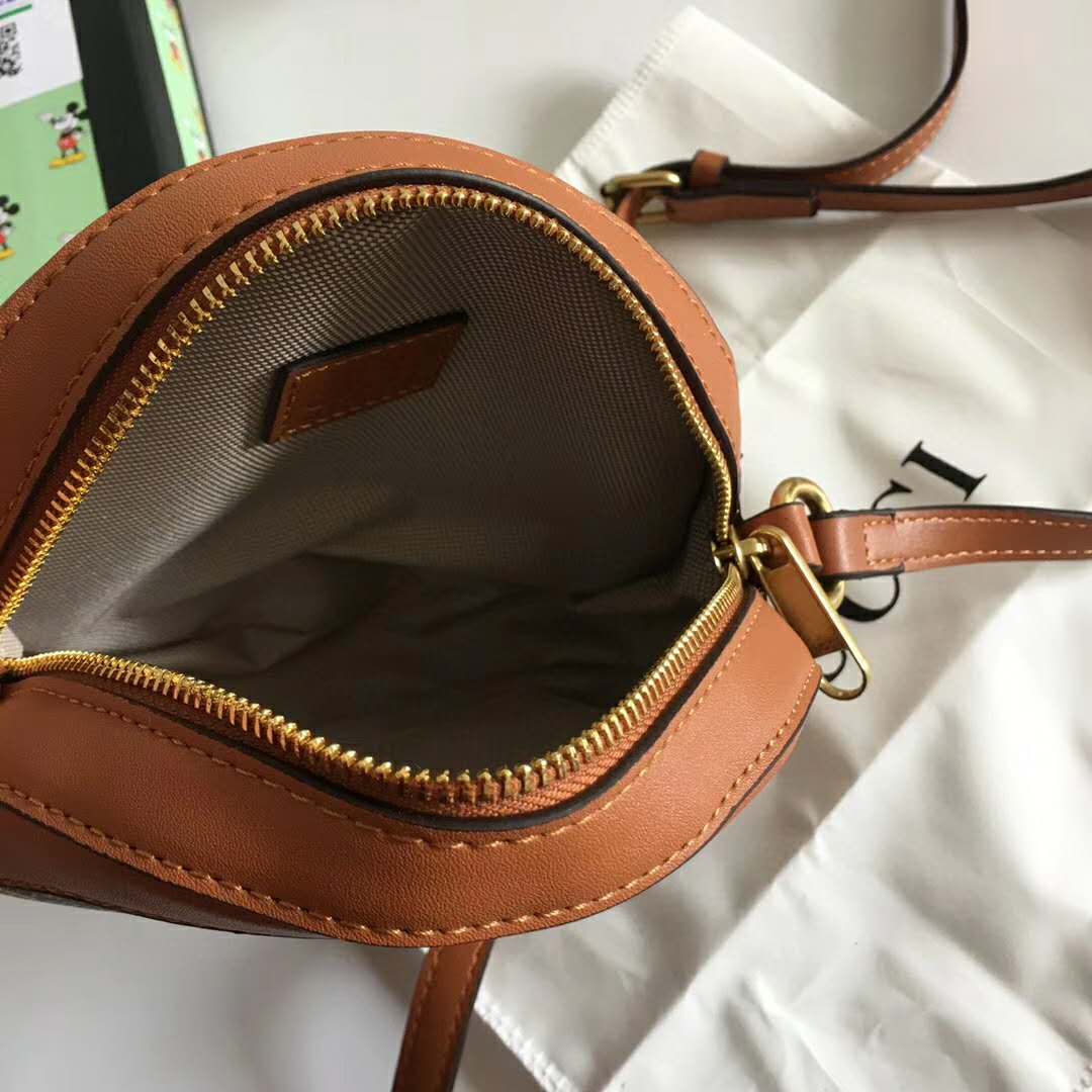 G*u*i gg unisex disney x G*u*i round shoulder bag-brown