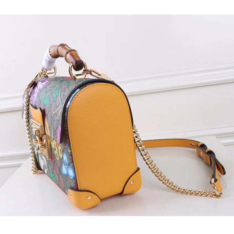 G*u*i gg women padlock gg flora small bamboo shoulder-beige