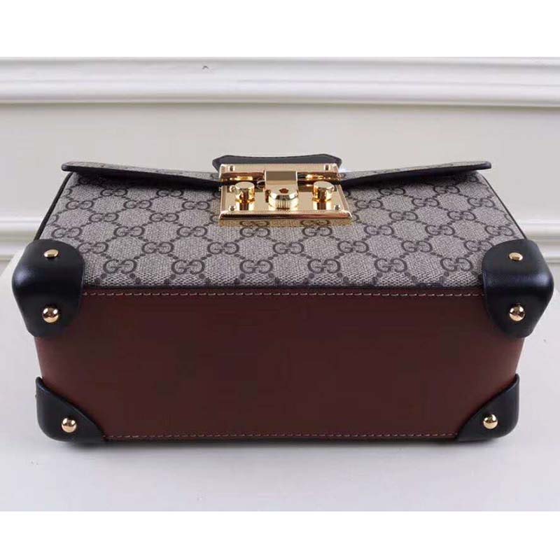 G*u*i gg women padlock gg small bamboo shoulder bag beige