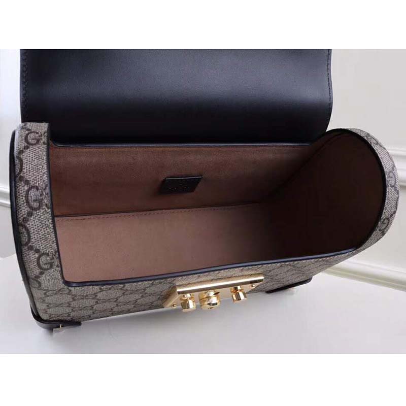 G*u*i gg women padlock gg small bamboo shoulder bag beige