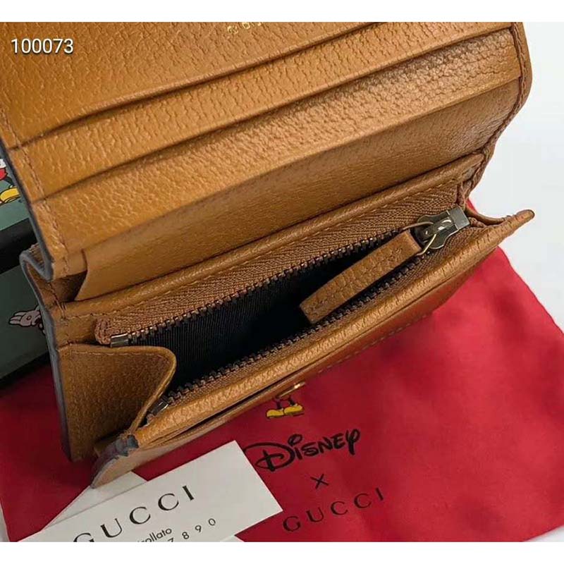 G*u*i gg unisex disney x G*u*i card case wallet-brown