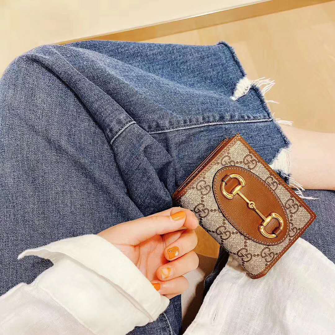 G*u*i gg unisex G*u*i 1955 horsebit card case wallet supreme canvas