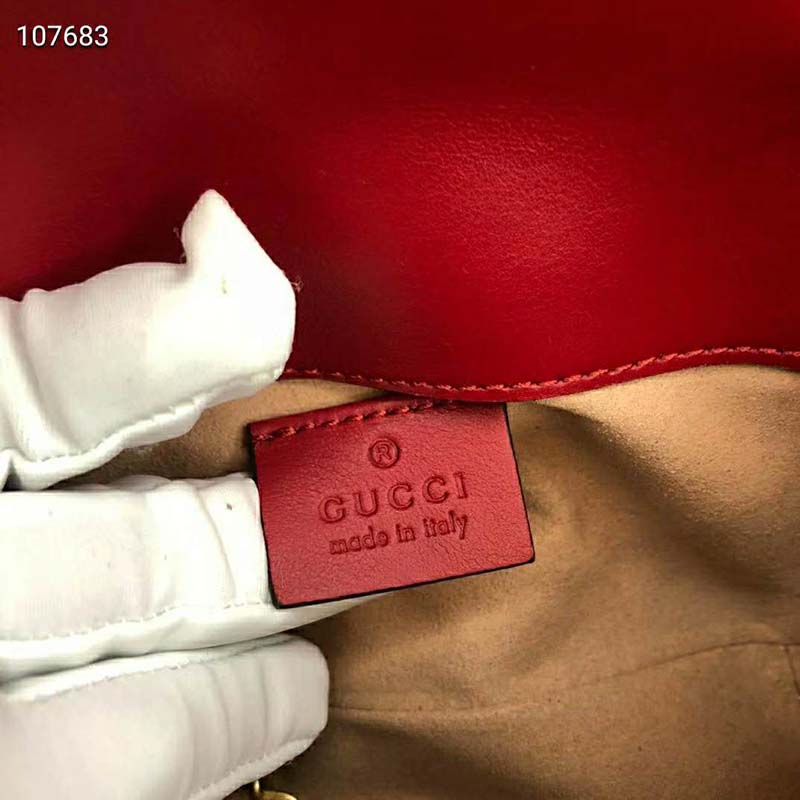 G*u*i gg women gg marmont matelassé leather super mini bag-red