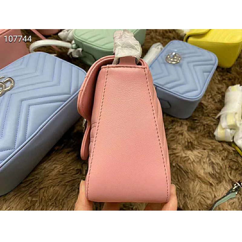 G*u*i gg women gg marmont mini top handle bag-pink