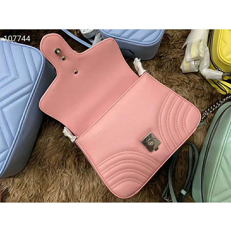 G*u*i gg women gg marmont mini top handle bag-pink
