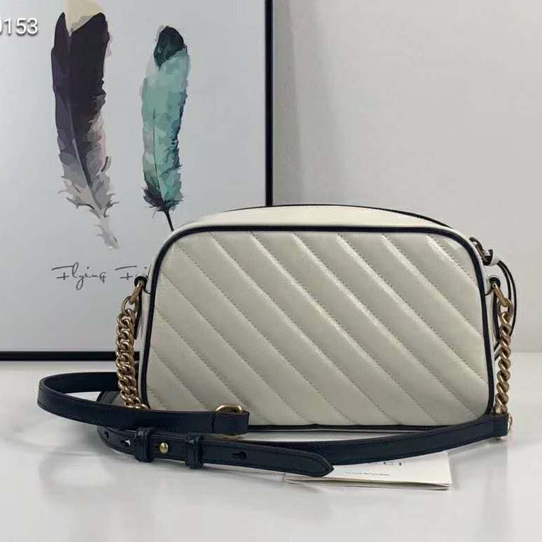 G*u*i gg women gg marmont small shoulder bag white diagonal matelassé