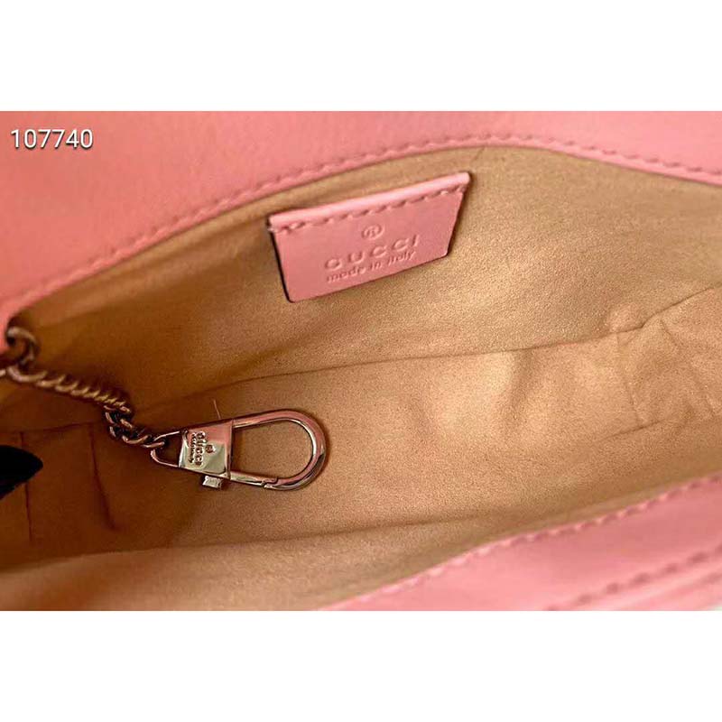 G*u*i gg women gg marmont super mini bag pink matelassé chevron
