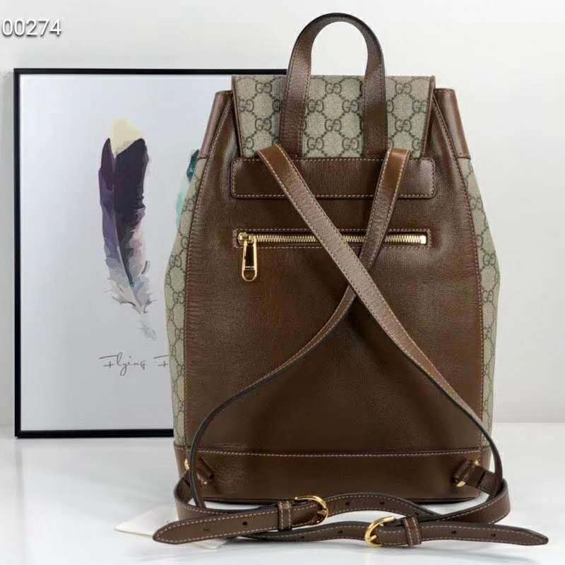 G*u*i gg unisex G*u*i 1955 horsebit backpack beige/ebony supreme canvas