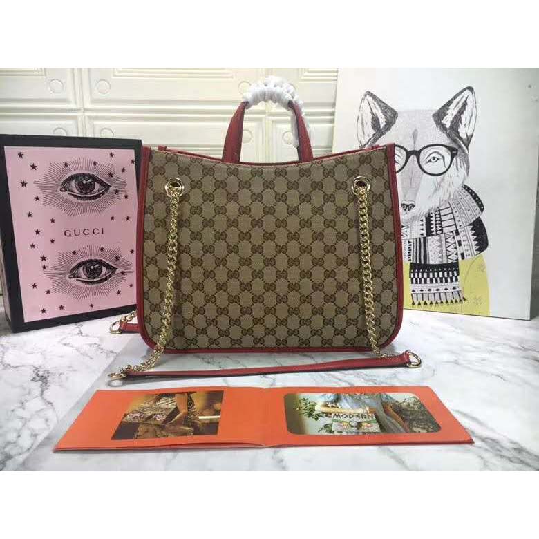 G*u*i gg unisex G*u*i 1955 horsebit large tote bag-red