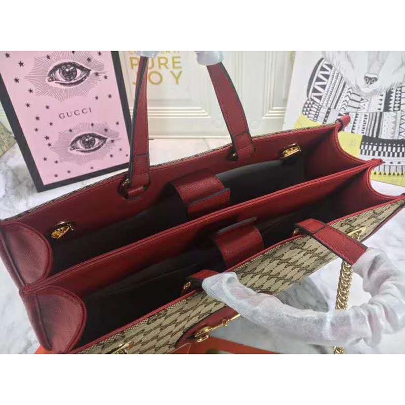 G*u*i gg unisex G*u*i 1955 horsebit large tote bag-red