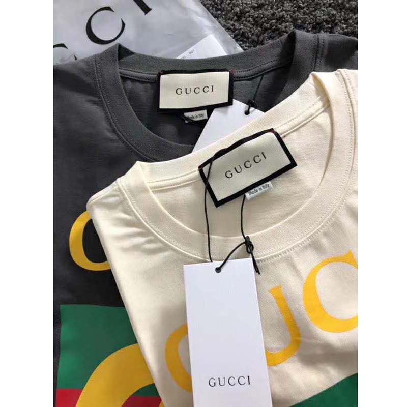 G*u*i gg women oversize t-shirt with G*u*i logo-white