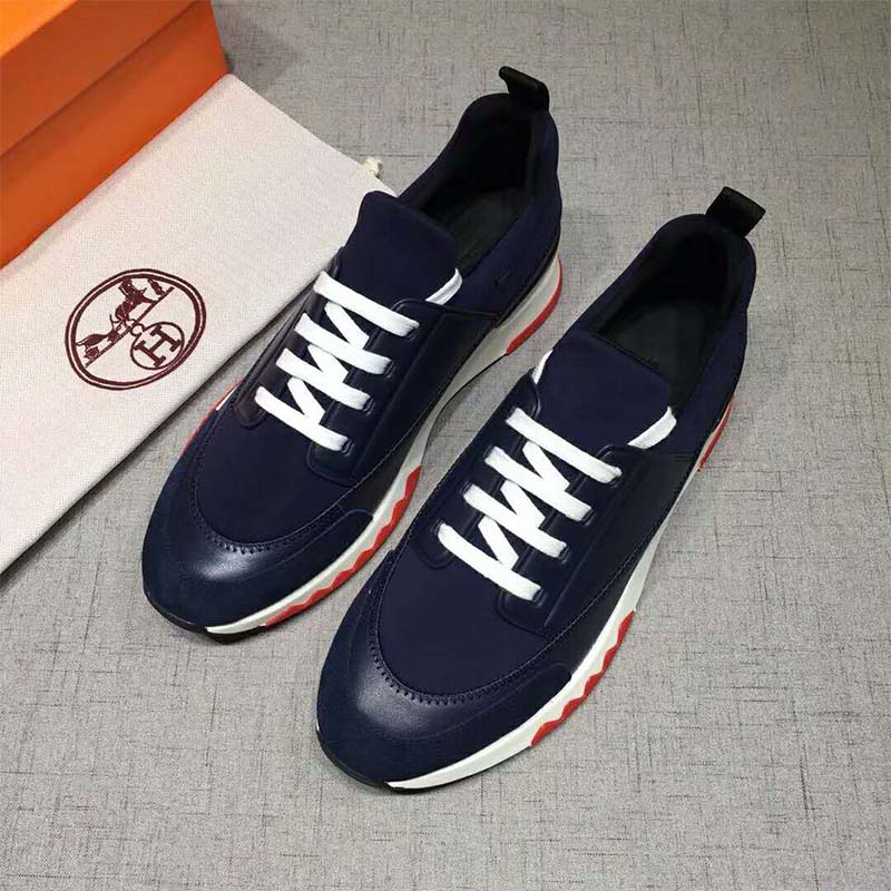 Hermes Men Shoes Stadium Sneaker-Blue