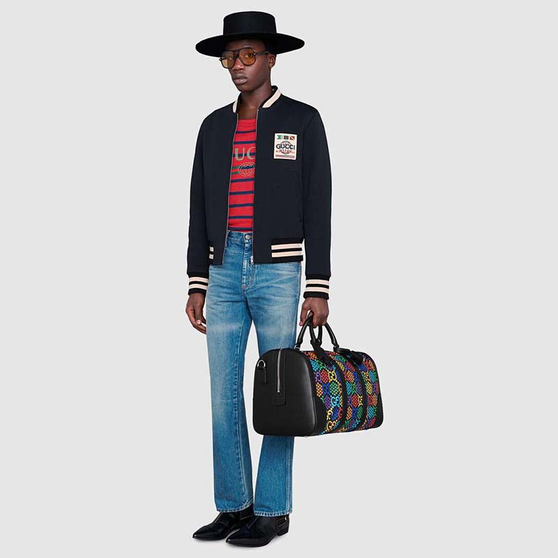 G*u*i gg unisex medium gg psychedelic carry-on duffle-black