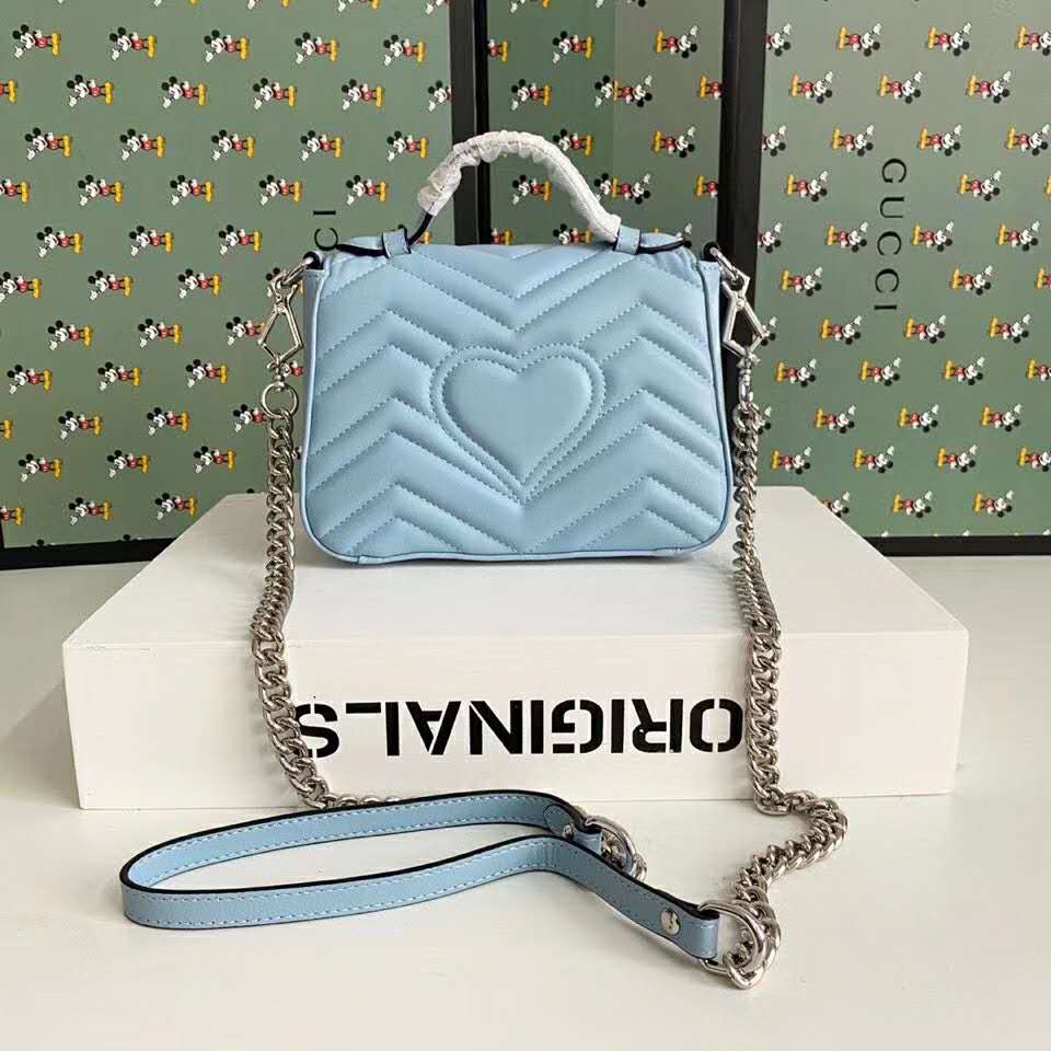 G*u*i gg women gg marmont mini top handle bag-blue
