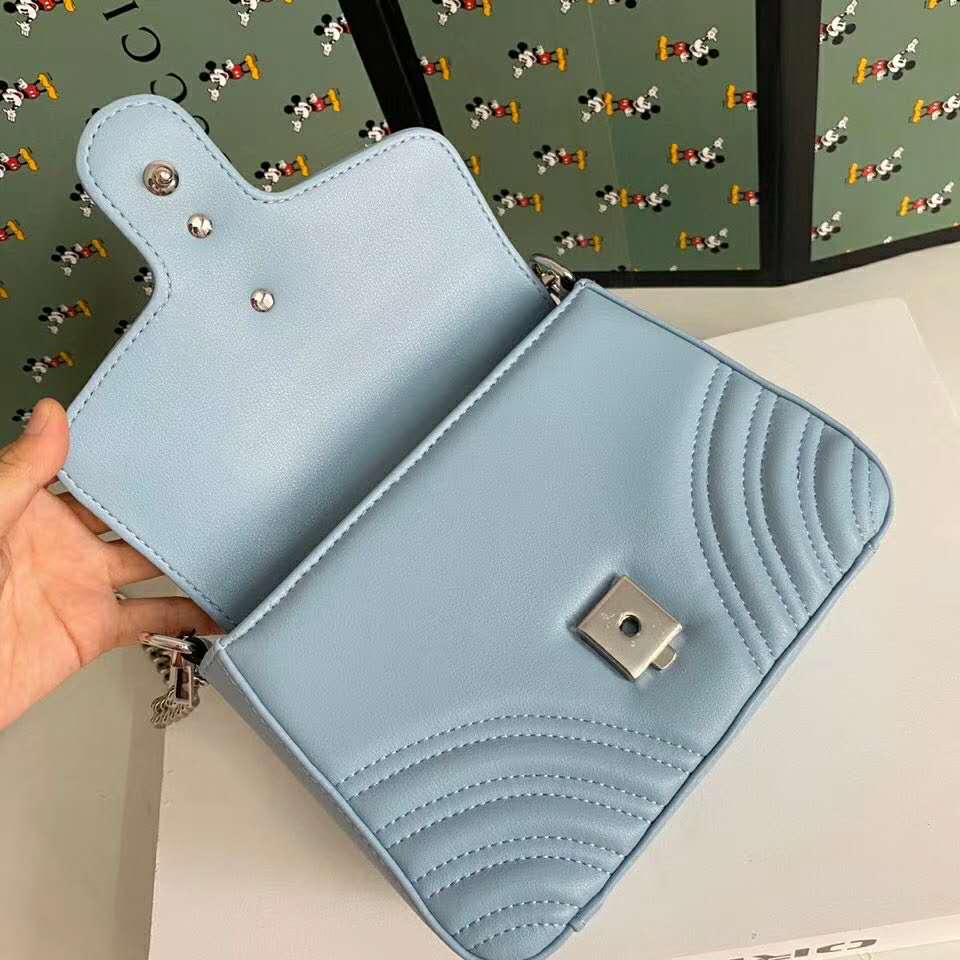 G*u*i gg women gg marmont mini top handle bag-blue