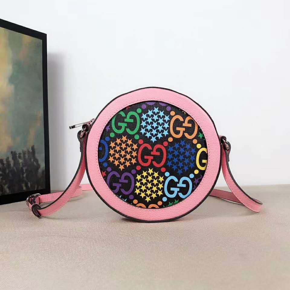 G*u*i gg women gg psychedelic round shoulder bag psychedelic supreme canvas