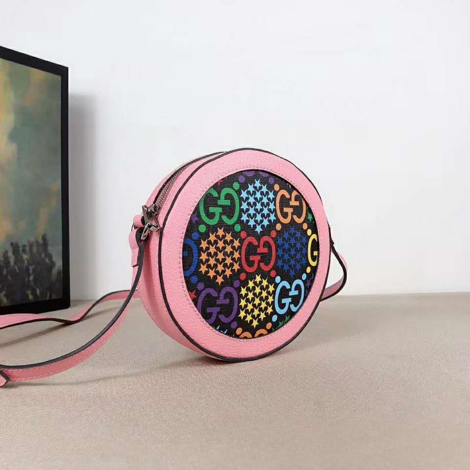 G*u*i gg women gg psychedelic round shoulder bag psychedelic supreme canvas