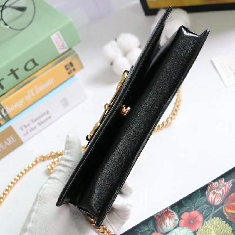 G*u*i gg women G*u*i 1955 horsebit wallet with chain-black