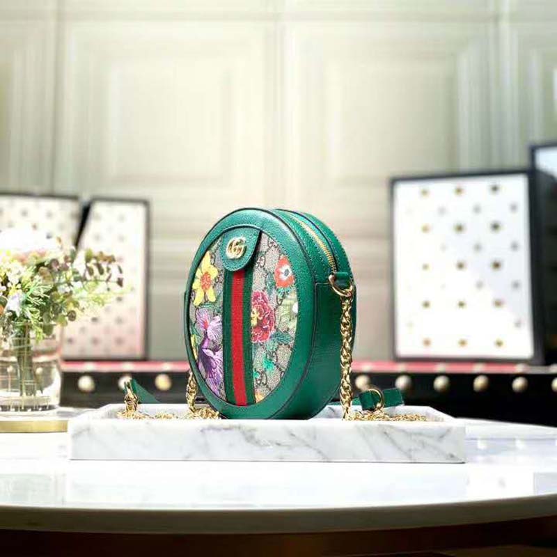 G*u*i gg women ophidia gg flora mini round shoulder bag