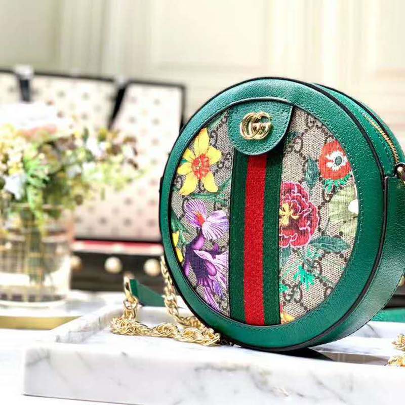 G*u*i gg women ophidia gg flora mini round shoulder bag