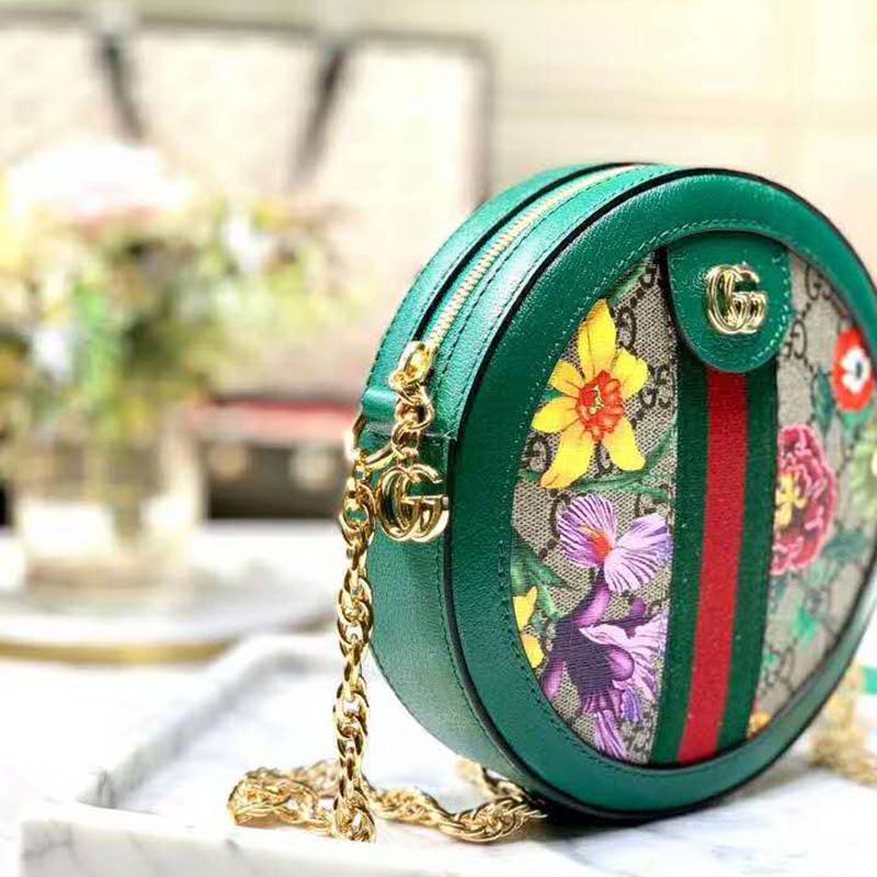 G*u*i gg women ophidia gg flora mini round shoulder bag