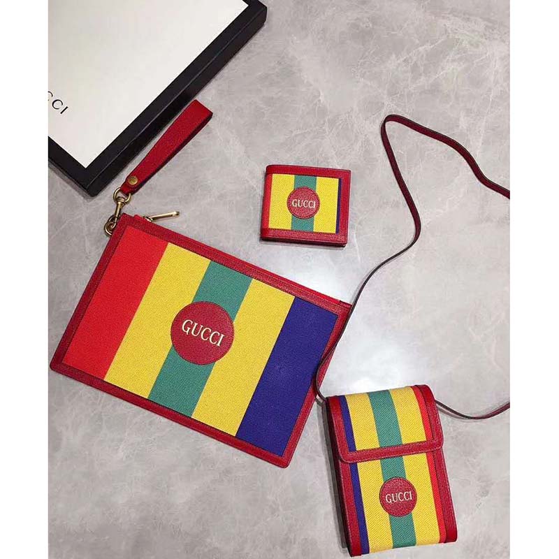 G*u*i gg unisex baiadera stripe canvas mini bag stripe print