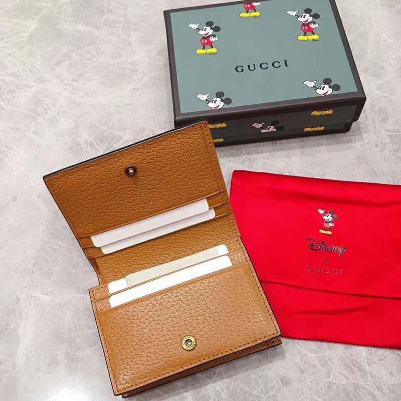 G*u*i gg unisex disney x G*u*i card case wallet-brown