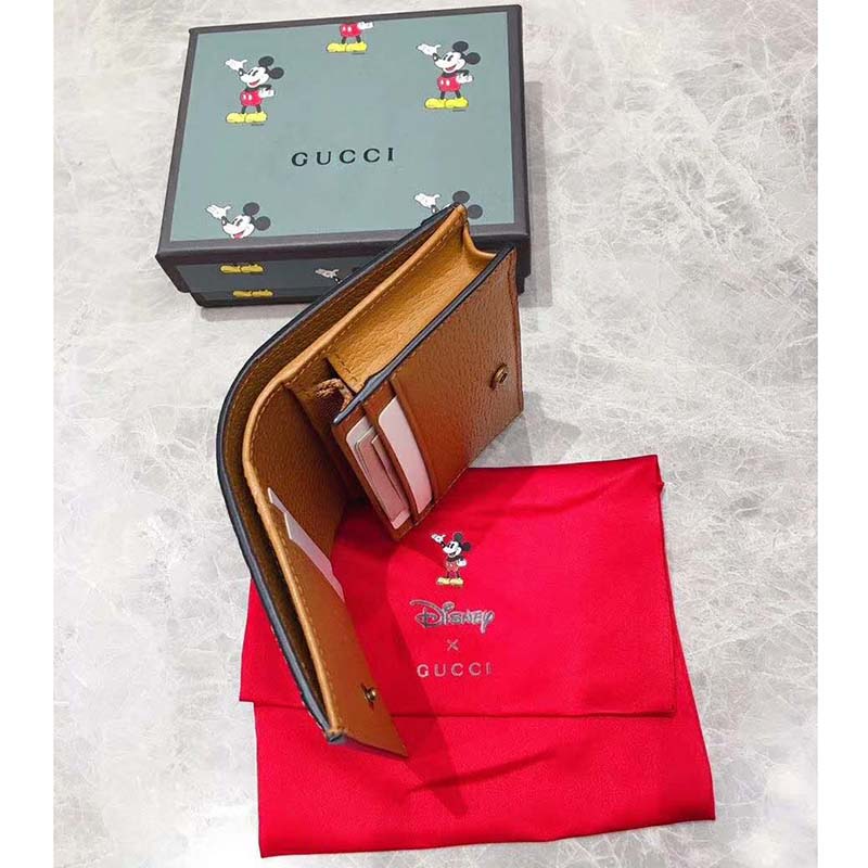 G*u*i gg unisex disney x G*u*i card case wallet-brown