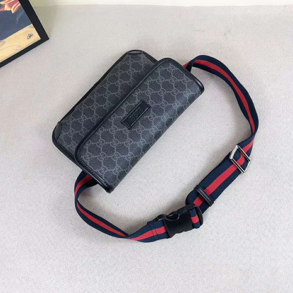 G*u*i gg unisex gg black belt bag gg supreme canvas
