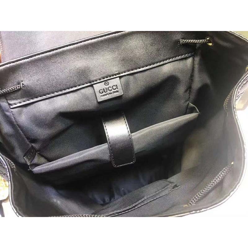G*u*i gg unisex gg embossed backpack black gg embossed leather