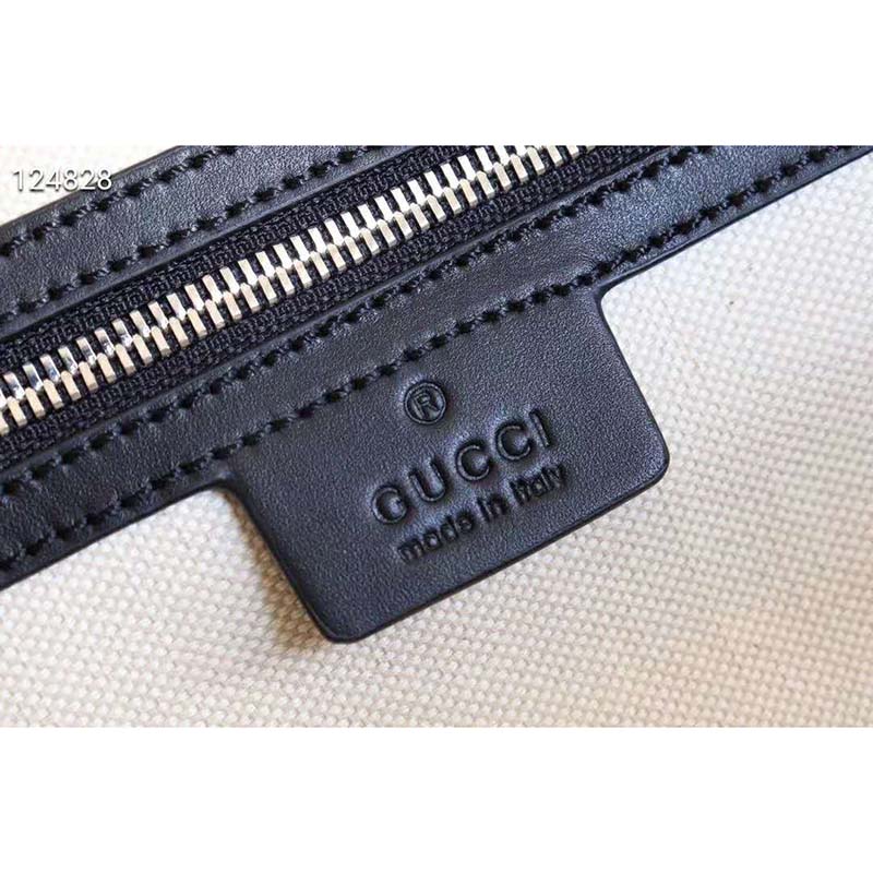 G*u*i gg unisex gg embossed duffle bag black embossed leather