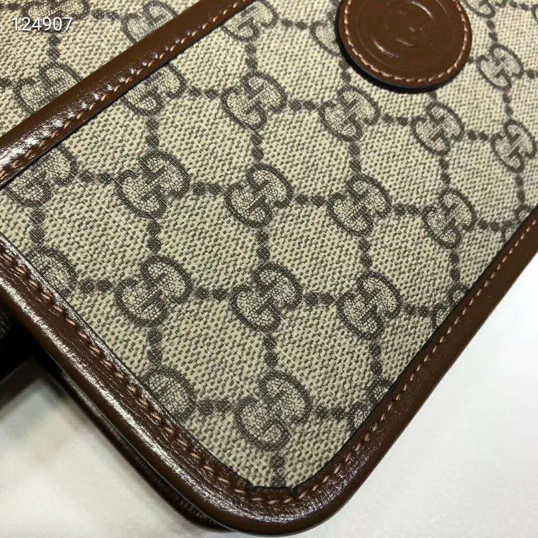 G*u*i gg unisex gg travel pouch with interlocking g-beige