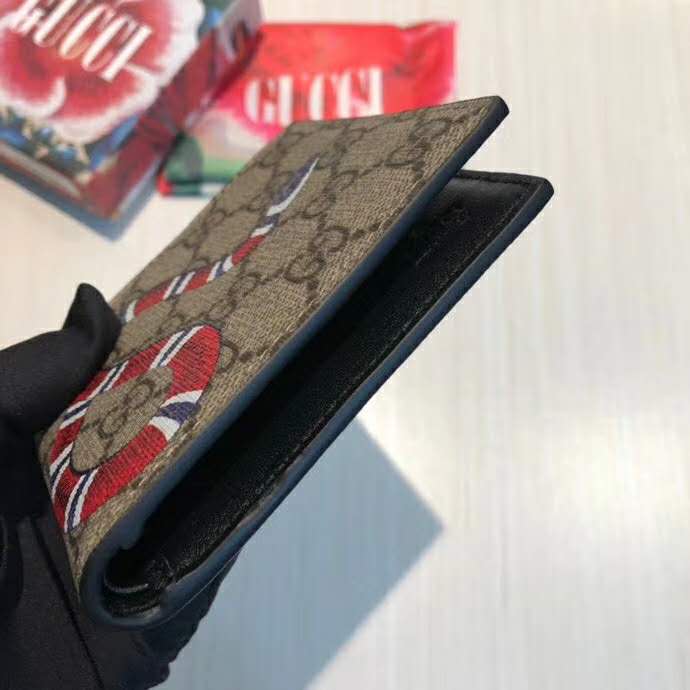 G*u*i gg unisex kingsnake print gg supreme coin wallet-beige