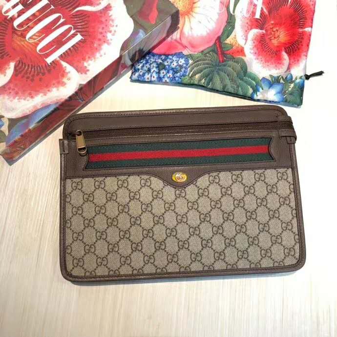 G*u*i gg unisex ophidia gg pouch beige/ebony gg supreme canvas