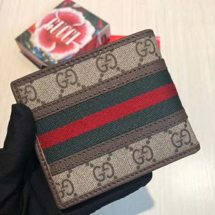 G*u*i gg unisex ophidia gg wallet beige/ebony gg supreme canvas
