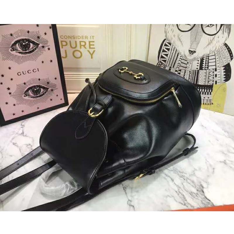 G*u*i women gg G*u*i horsebit 1955 backpack in black leather