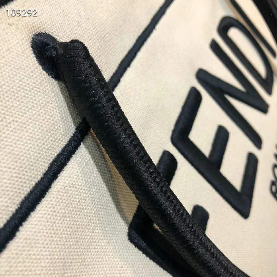 Fendi Women Large Fendi Roma Shopper Undyed Canvas Shopper Bag