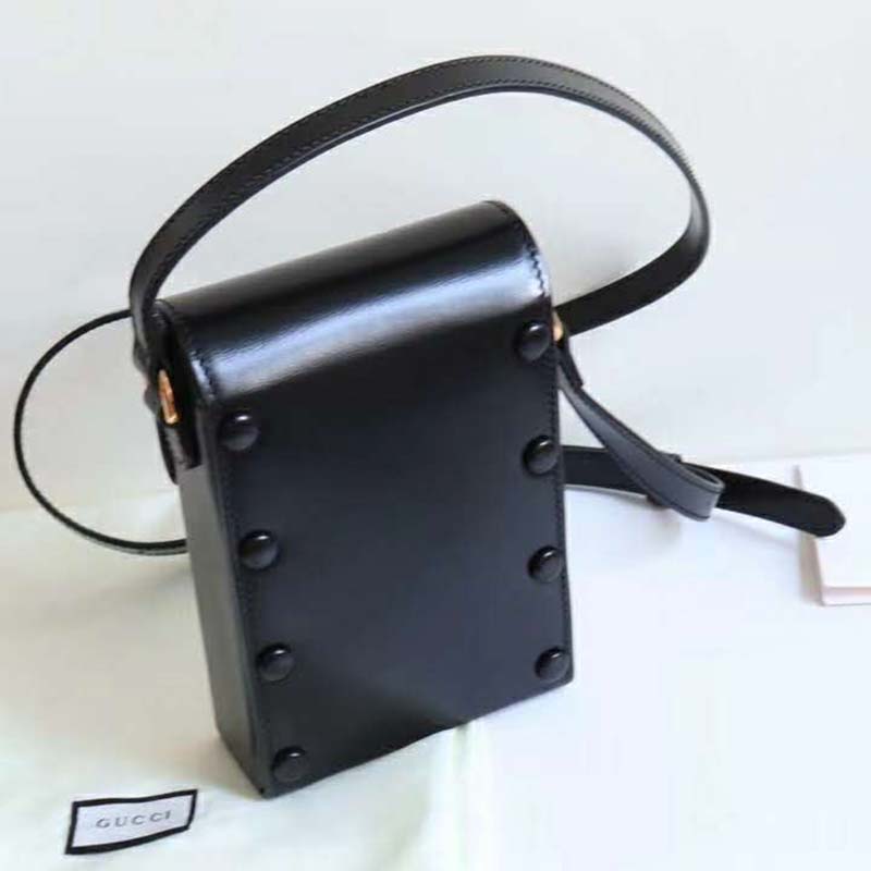 G*u*i gg unisex G*u*i horsebit 1955 mini bag black leather
